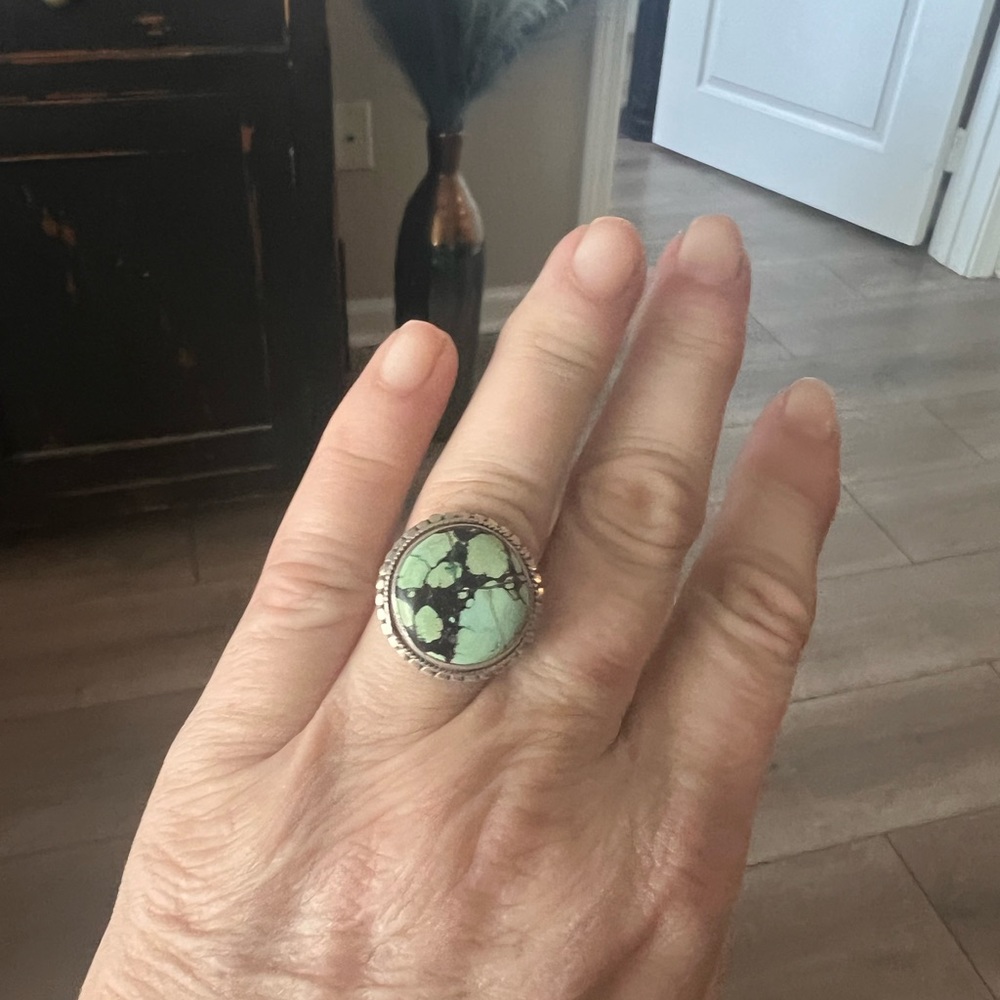 Turquoise and sterling silver ring